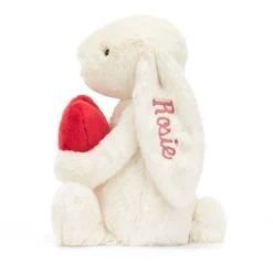 Jellycat Personalised Bashful Red Love Heart Bunny Medium