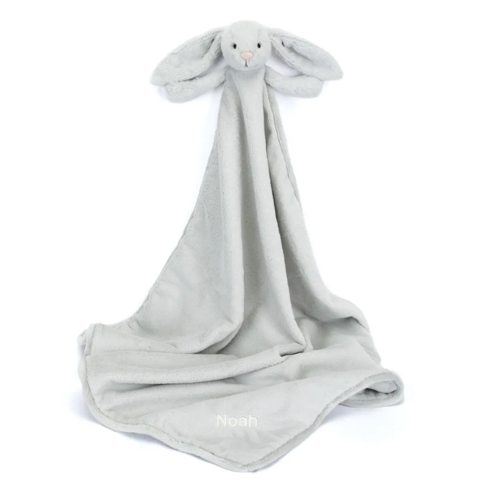 Jellycat Personalised Bashful Silver Bunny Blankie