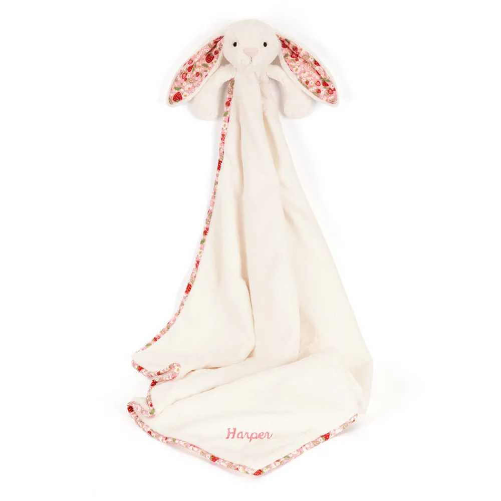 Jellycat Personalised Blossom Cream Bunny 'Berry' Blankie