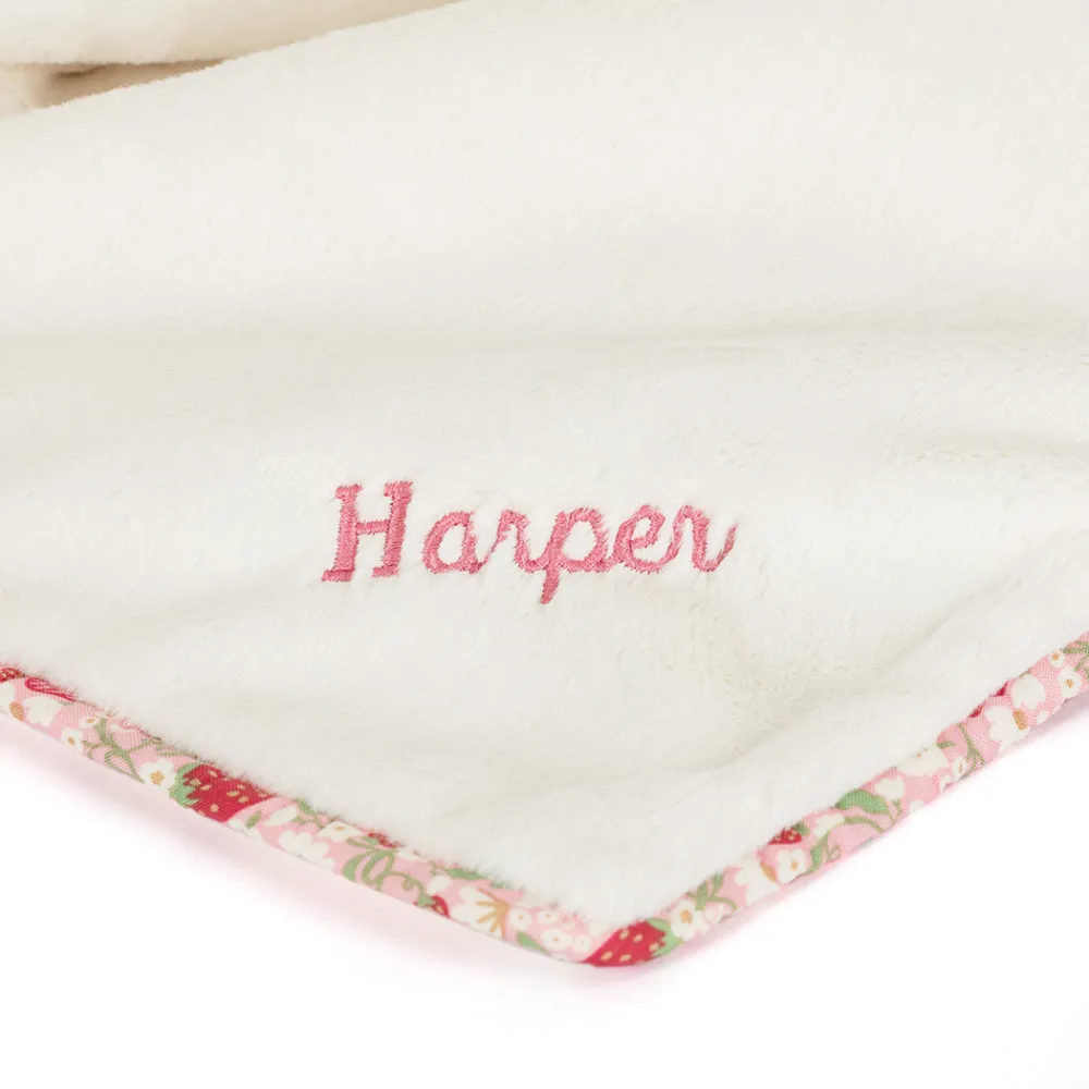 Jellycat Personalised Blossom Cream Bunny 'Berry' Blankie