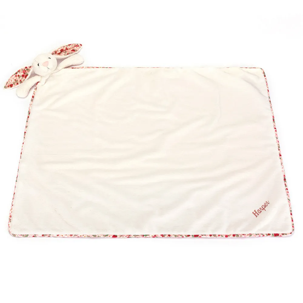Jellycat Personalised Blossom Cream Bunny 'Berry' Blankie