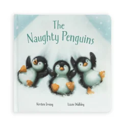 Jellycat The Naughty Penguins Book and Peanut Penguin Medium
