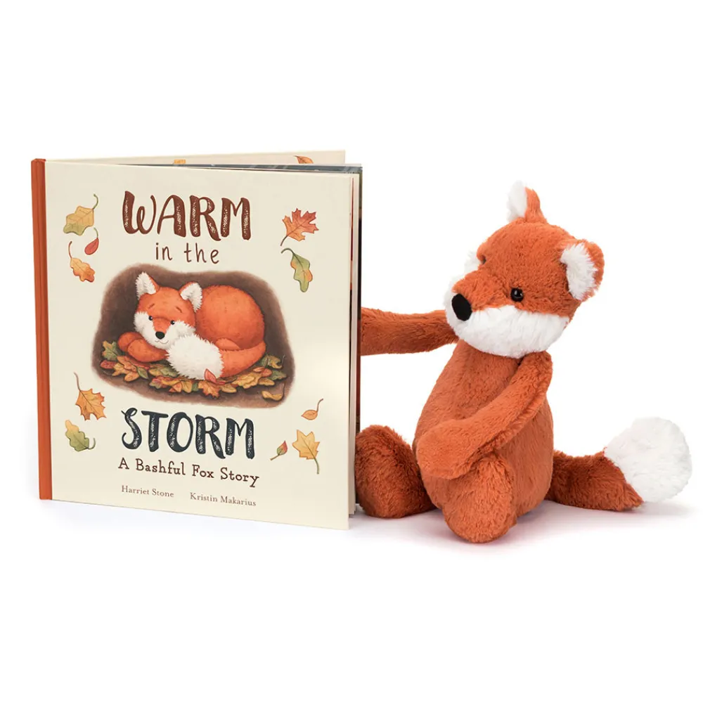 Jellycat Warm in the Storm Book and Bashful Fox Cub Medium